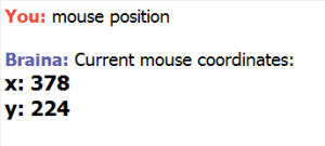 show mouse coordinates